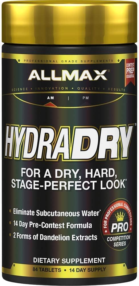 ALLMAX 영양 HydraDry, 14 일 전 테스트 물 손실 체계, 84의 정제
