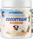 Vitamatski goveji kolostrum 30% IgG prašek - dodatek za zdravljenje črevesja, rast las, lepoto, okrevanje mišic, in imunske podpore - Easy to Mix - 72 Gram (30 strežnice, vanilija aroma)