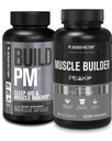 Jacked Factory Build PM Night Time Muscle Builder & Sleep Aid (60 Capsules) & Essentials Muscle Builder - Daily Strength Builder for Men with Peak ATP (30 Capsules)
