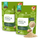 Navitas Organics Maca Powder – 100% Gelatinized Peruvian Maca for Smoothies, Lattes, Baking & More – Energize & Balance - USDA Organic, Non GMO, Vegan, Gluten Free (16oz. Bag, 180 Servings, 2-Pack)