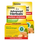 From the Makers of Dramamine, Advanced Herbals with Natural Ginger, for Nausea Relief, Morning Sickness Relief & Motion Sickness Relief During Travel, 18 Capsules, Pack of 2