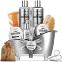 Cadeaux pour hommes, kit de grooming de barbe de sandale, kit de grooming pour hommes pour petit ami papa, lui, 11pc lightener de barbe pour les hommes soins de barbe, la croissance de barbe et le cadeau de trimming, l'huile de croissance de lavage de barbe et plus