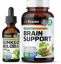 BIO KRAUTER Ginkgo Biloba tinktura 2 Fl. Oz. & Podpora mozku 100 Kapsle