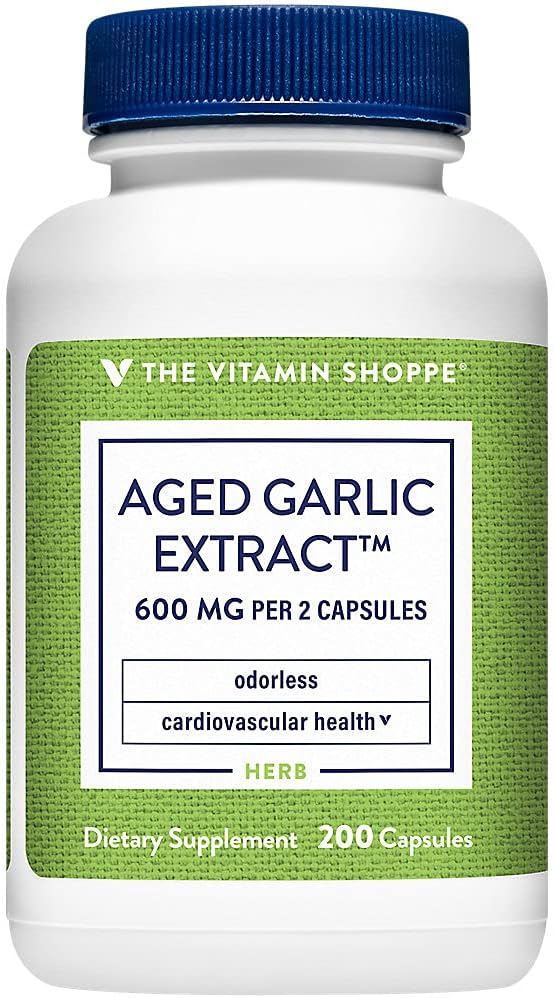 Vitamīnu store Odorless Aged Garlic Extract - atbalsta sirds un asinsvadu veselību - 600 MG (200 kapsulas)