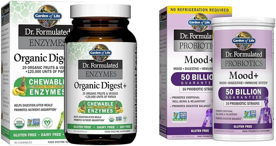 Vườn Đời Tiến sĩ Công thức hóa Enzymes với Papain, Bromelin & tiến sĩ Công thức hóa Mood+ Phụ acidophilus Probitic