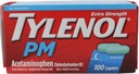 TYLENOL PM Extra Strength Sāpes Reliver/Nighttime Miega palīglīdzekļu Caplets 100 ea