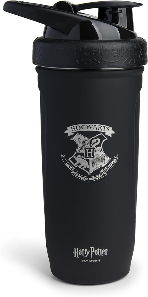 Smartshake rinforza in acciaio inox Harry Potter Hogwarts Crest Shaker Bottiglia (900 ML /30oz) | Light Weight Resistance Sports Shaker Bottiglia con un morbido coperchio | Leakproof, BPA Free & DEHP Free
