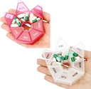 גלולת גלולות, 2 Pack Pill Box, Small Pill Case, Medicine Pill מארגנת 1 פעם ביום, מארגנת גלולות שבועיות, Pill Container, Pill Holder, Daily Pill Racinger Travel Pill Productionser 7 Day(Red & White)