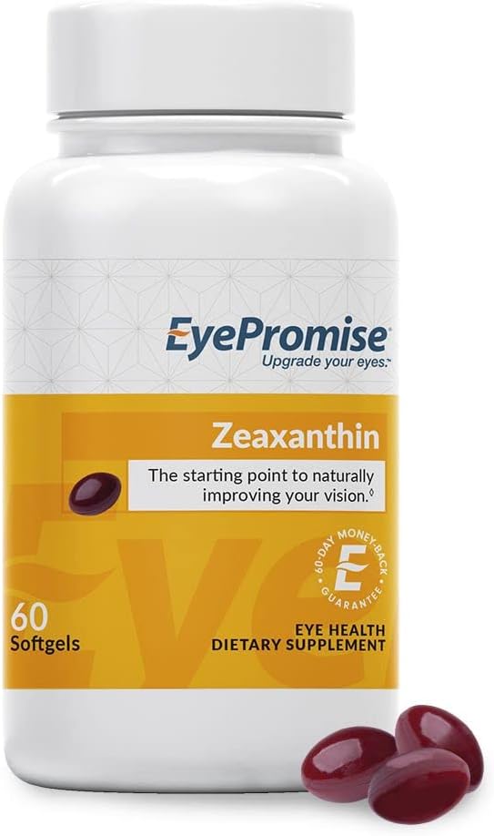 EyePromise Zeaxanthin Vitamina ocular - 60 Softgels, 60 dias de fornecimento - Suplemento de saúde ocular com 10mg Zeaxanthin para apoiar a saúde da visão de longo prazo