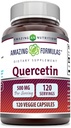 Amazing Formulas Quercetin 500mg 120 Veggie Capsules Supplement - Qeyri-GMO - Gluten Pulsuz - Xüsusi Sağlamlıq və Eh Olmaq
