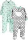 Txantxa xumeak, Carterren unisex-baby 2-pack Neutral Fleece Footed Sleep eta Play