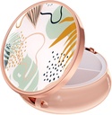 Ruidr Pill Box, 3 השוואת תרופות מקרה, Small Metal Travel Medicine Box for Purse & Pocket, Rose Gold, Boho Leaves
