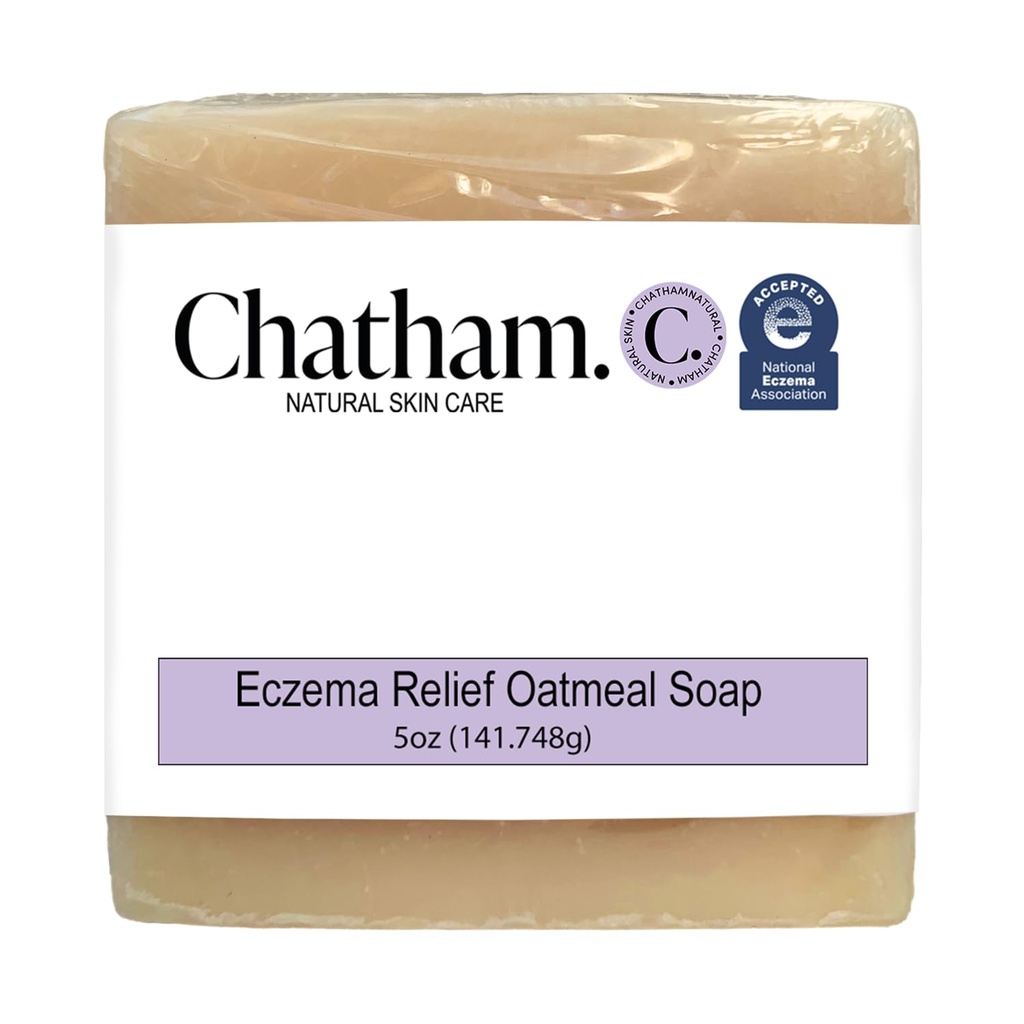 Chatham Natürliche Hautpflege Eczema Relief Oatmeal Seife, beruhigendes Haferflockenbad, Behandlung für Ekzema Rosacea, Psoriasis