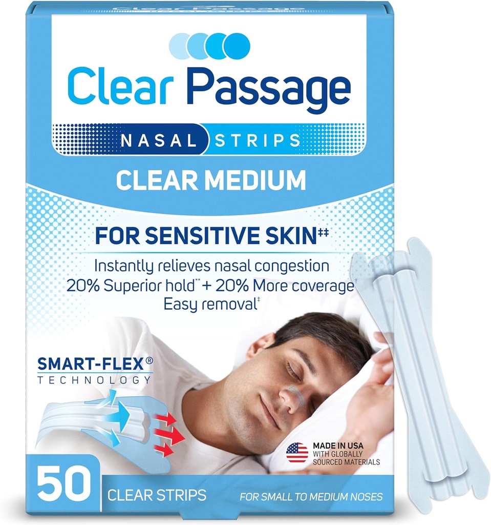 Nasal Strips Medium, Clear, 50 ct