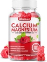 Calcium Magnesium Zinc עם תוסף ויטמין D3, סוכר חינם Calcium חניכיים עבור נשים גברים, גבוה Absorption Zinc חניכיים עבור העצם & השרירים & Immune בריאות, Raspberry Flavor טבעוני 60 הרוזן הרוזן