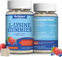 2 Pack L-Lysine 1000mg Gummies, närimiskõlblik lüsiini lisand täiskasvanutele, immuunsüsteemi tugi, kollageeni moodustumise tugi, mitte-GMO, vegan, gluteenivaba - 120 loeb