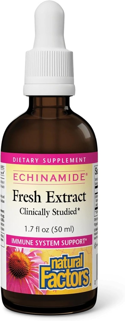 Naturlige faktorer - Echinamid Echinacea Fresh Herb Extract, Immunsystemet Support, 30 Servere (1.7 oz)