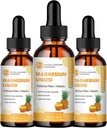 (3 Pack) Magnesio Glycinate gocce liquide, ad alto assorbimento Magnesio liquido con bromelaina, vitamina B6 C D, Magnesio Supplemento per bambini e adulti, Night & Muscle Support, ananas Flavor