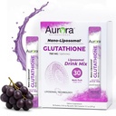 Aurora Nutrasains Nano- Lipomal Glutathione, Glutathione Grape Drum Mix Ammune & Antioksidant Kesehatan Dukungan Gut Suplemen, 750 mg per Serving, Non- GMO, Sugar- Free, 30 Paket Jasa Tunggal