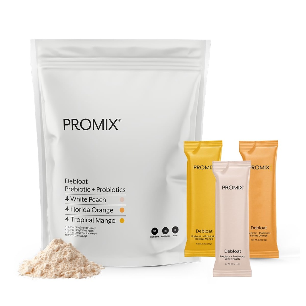 ProMix Nutrition Debloat Prebiotics and Probiotics - Digestive Health, Nausea Relief, Gut Repair, and Bloating Relief for Women and Men - Variety Pack - 12 Servings (Pack of 12)
