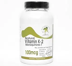 Natural Vitamin K-2 100mcg Menaquinone-7~200 Capsules - No Additives ~ Naturetition Supplements