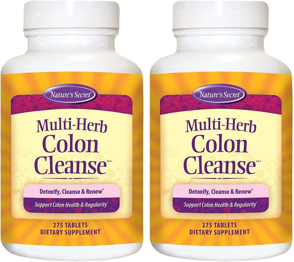 Multi-Herb Colon Cleanse by Nature's Secret | Supports Digestive Health and Regularity, 275 Tablets (Pack of 2)