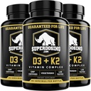 Miglior rapporto qualità/prezzo, Max Strength 10.000 iu Vitamin D3 e 1500 mcg Vitamin K2 Supplementi 3 Confezione bottiglia. D3K2 Vitamine e Integratori per la Salute. D3-K2 MK4 capsule, migliore vitamina K2D3 per il sistema immunitario