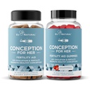 Eu Natural Conception for Her Capsules & Gummies Bundle - Aids Ovulation, Hormonal Balance, & Regular Cycles - 60 Capsules + 75 Strawberry Flavor Gummies