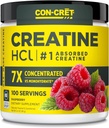 אבקת HCl של CON-CRET Creatine HCl | שריר, קוגניטיבי, אנרגיה סלולרית תמיכה | No Bloating or Cramps | USA Made & NSF Certified