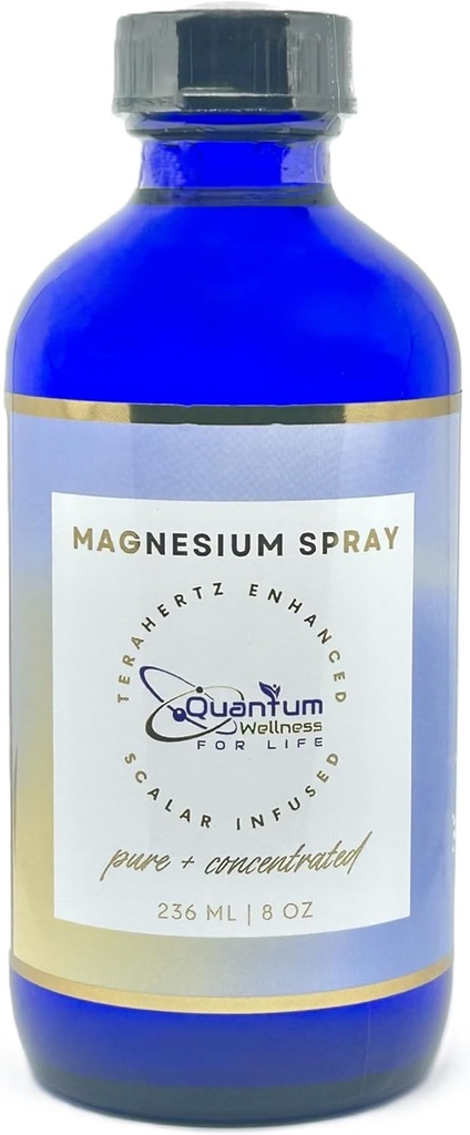 Magnesium Spray Refill, Scalar Energy Infunded, Pure and Organic, Made in USA, Glas Verpakking (8 oz Refill)