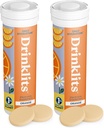 Drinklits Orange Daily Hydration Tablets (2) Tube Bundle Myint 124; Essential Electrolytes - 0g Sugar - Replenishing Hydration Drink - 124; 20 Servering - 10 tabletter Per Tube