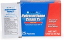 Careall Hydrocortisone Cream 1% (25 Pack), 0.9gr Foil Packet. 最大强度配制、反石膏Rash 皮肤凝胶解冻