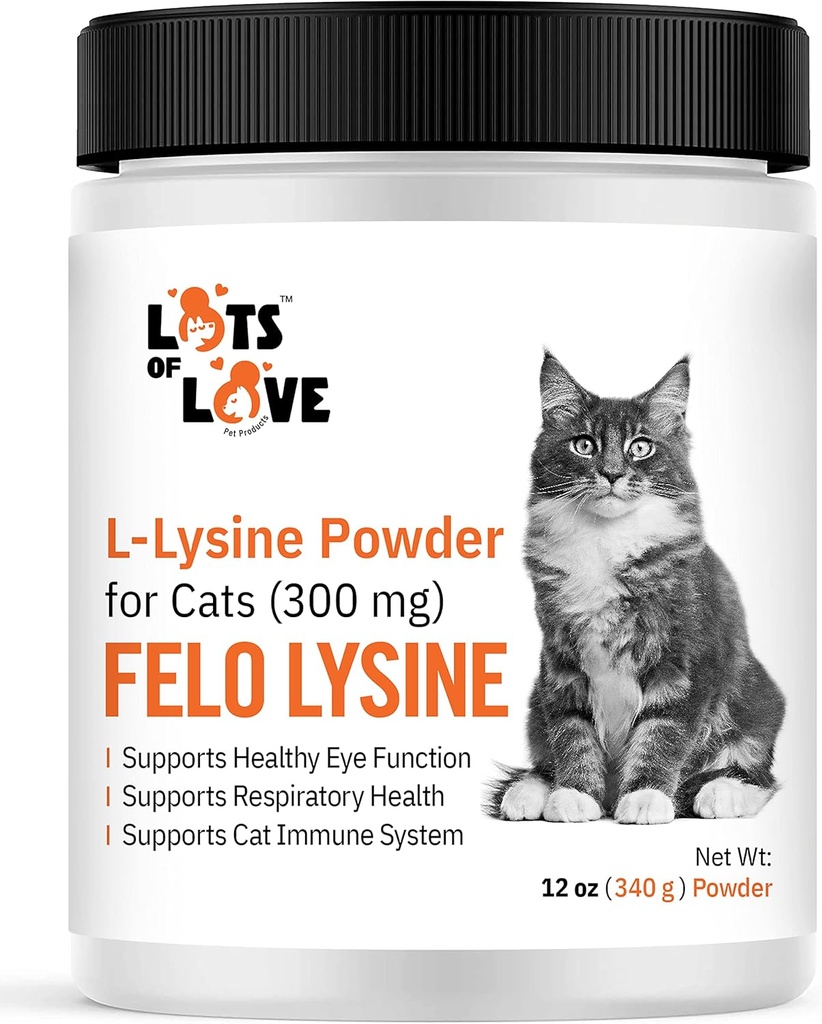 FELO LYSINE - Polvere di L-Lysine per gatti 300 mg (Thomas Pet in precedenza), 12 oz