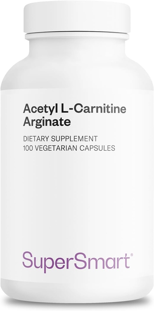 Supersmart - Acetyl L Carnitine Arginate 1000 mg Per Day - Amino Acids - Popular Brain Supplement | Non-GMO & Gluten Free - 120 Vegetarian Capsules