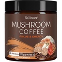 קפה Mushroom, 6 Mushrooms עם אריה, Cordyceps, טורקיה Tail & More, Instant Mushroom קפה for Focus, Energy, Immune & Digest תמיכה