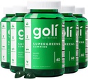 Goli SuperGreen Vitamina Gummy - 300 Conte - Vitamine e Minerali essenziali - Basato su piante, Vegan, Gluten-Free & Gelatin Free - Salute dall'interno, Confezione da 5