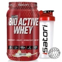 iSatori Bio-Active Whey Protein Powder - Vanilla Swirl (30 Servings) & iSatori Classic Blender Bottle (Clear Bottle with Red Top)