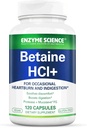Betaína HCl enzimática con Pepsin - Suplemento para o baixo ácido estomacal - Suplemento de clorhidrato de betaína - Enzimasivas - 120 cápsulas
