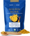 Earth Echo Golden Bliss, Organic Turmeric Superfood Elixir Blend mit Ashwagandha Root, MCT-Öl und 4 Pilz Blend für wiederkehrenden Schlaf, Immununterstützung und Reduziert Craving, Dairy-Free, 30 Servierungen