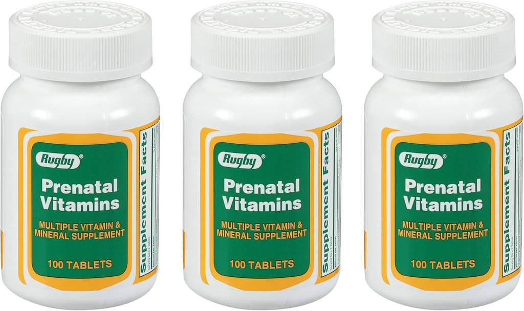Rugby Prenatal Vitamíny - vícečetné vitamíny a minerální doplňky - 100 tablet (3 balení)