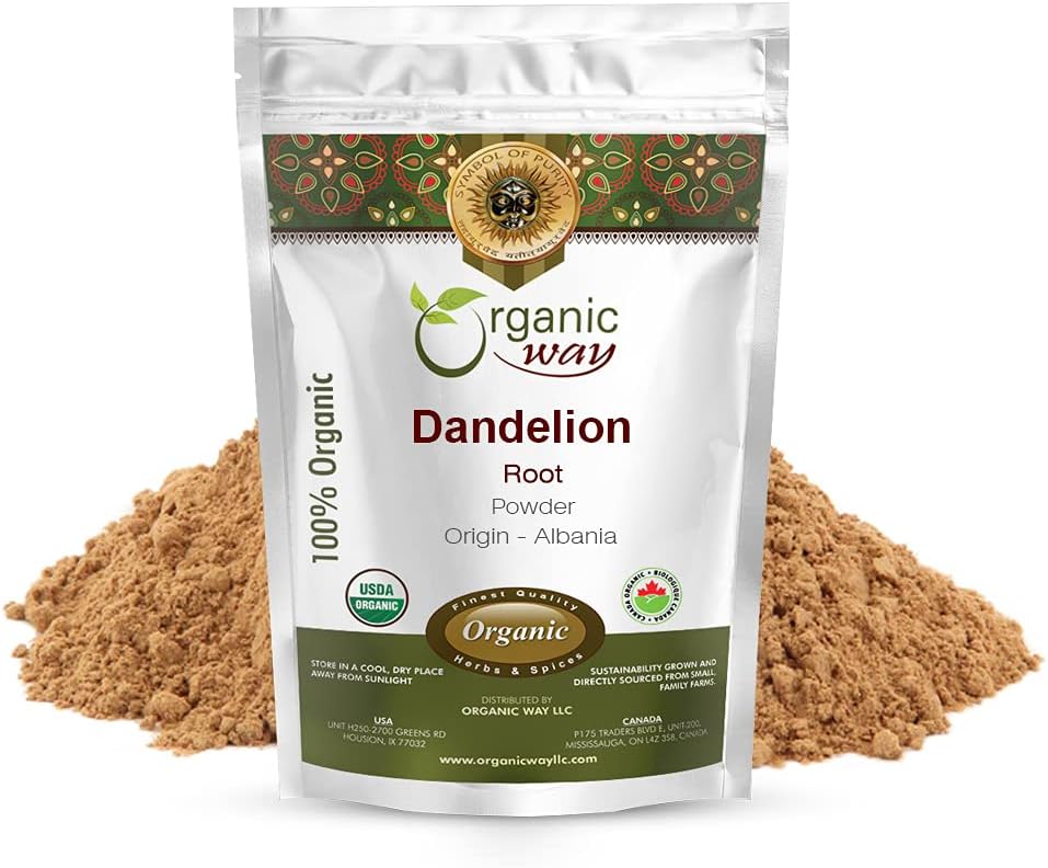 Orgaaniline tee Dandelion Root Powder (Taraxacum officinale) | Taimne tee - Euroopa metsik-Harvest | Organic & Kosher Certified | Non GMO & Gluten Free | USDA Certified | Origin - Albania (4 Oz)