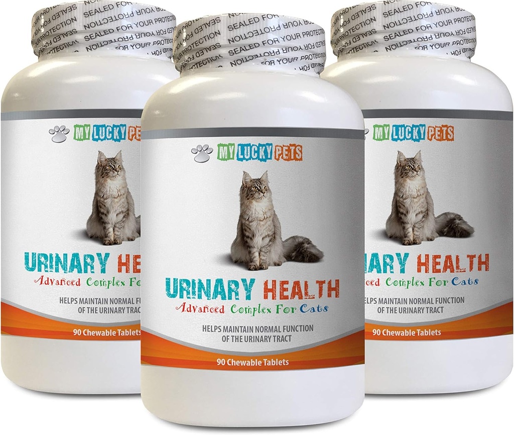 cat Urine Infection - CAT Urinary Health Formula - Support Bladder Health - Natural Complex - Cranberry Supplement for Cats - 3 Bottle (270 Treats)