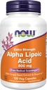 NOW Foods Supplements, Alpha Lipoic Acid 600 мг з екстрактом винограду та біоперину, додаткова міцність, 120 Вег Capsules