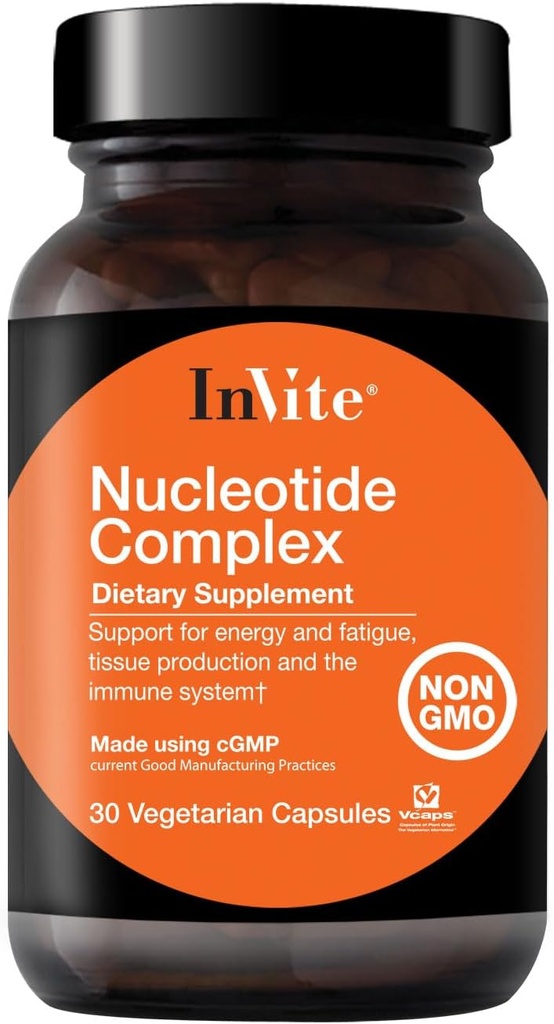 Invite Health Nucleotide Kompleksi - Immune Health və Enerji dəstək - AMP, CMP, GMP, UMP - 30 Vegetarian Capsules (2-Pack)