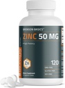 Bronson Zinc 50 MG kõrge potentsi toetab naha tervist - mitte-GMO, 120 taimset tabletti