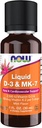 NOW Foods Supplements, Vedel D-3 & MK-7 2500 RÜ Vitamiin D-3 & 100 mcg Vitamiin K-2 5 tilka, 1-Ounce
