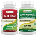 Beet Root Powder 500 Mg & Ashwagandha Extract 500 Mg