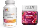 vH essensielt Probiotika med Prebiotika og Cranberry Feminine Helse Supplement - 120 kapsler og OLLY kvinners Multivitamin Gummy, Berry, 90 greve Bundle