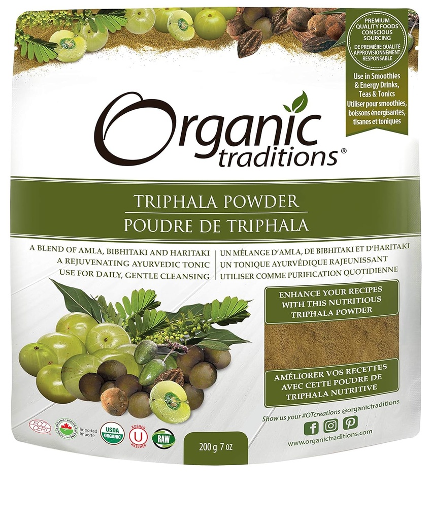 Tradizioni organiche Polvere organica, Triphala, 7 oncia