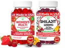 Lunakai USA Made Womens Multivitamin & Shilajit Gummies Bundle – Energy, Immune & Vitality Support – Naturally Flavored – 60 Non-GMO Gummies Each